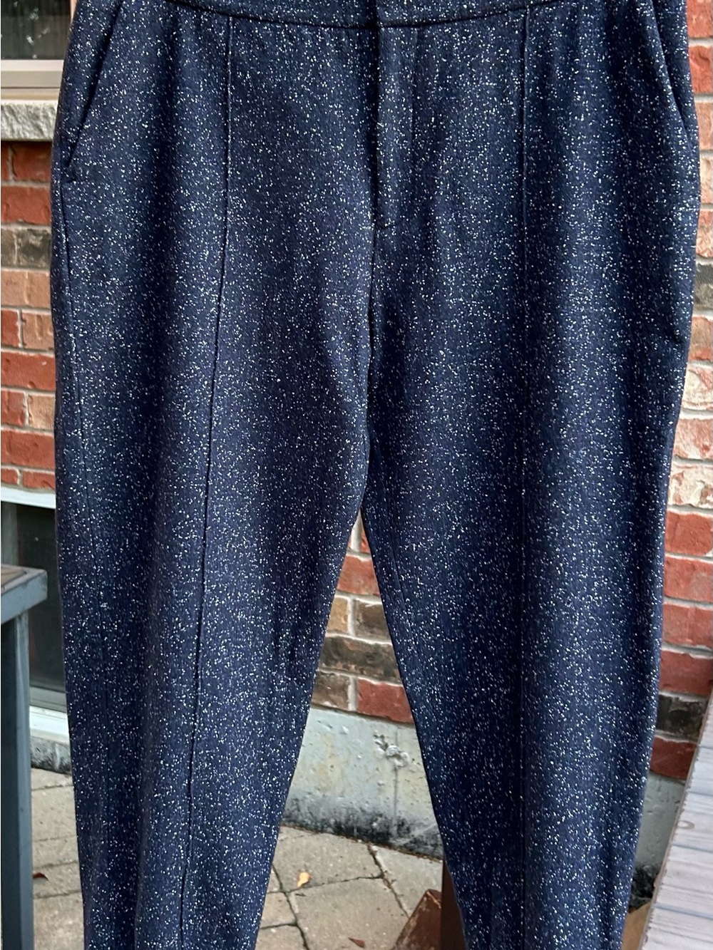 Club Monaco Navy Speckled Tweed Jogger Pants